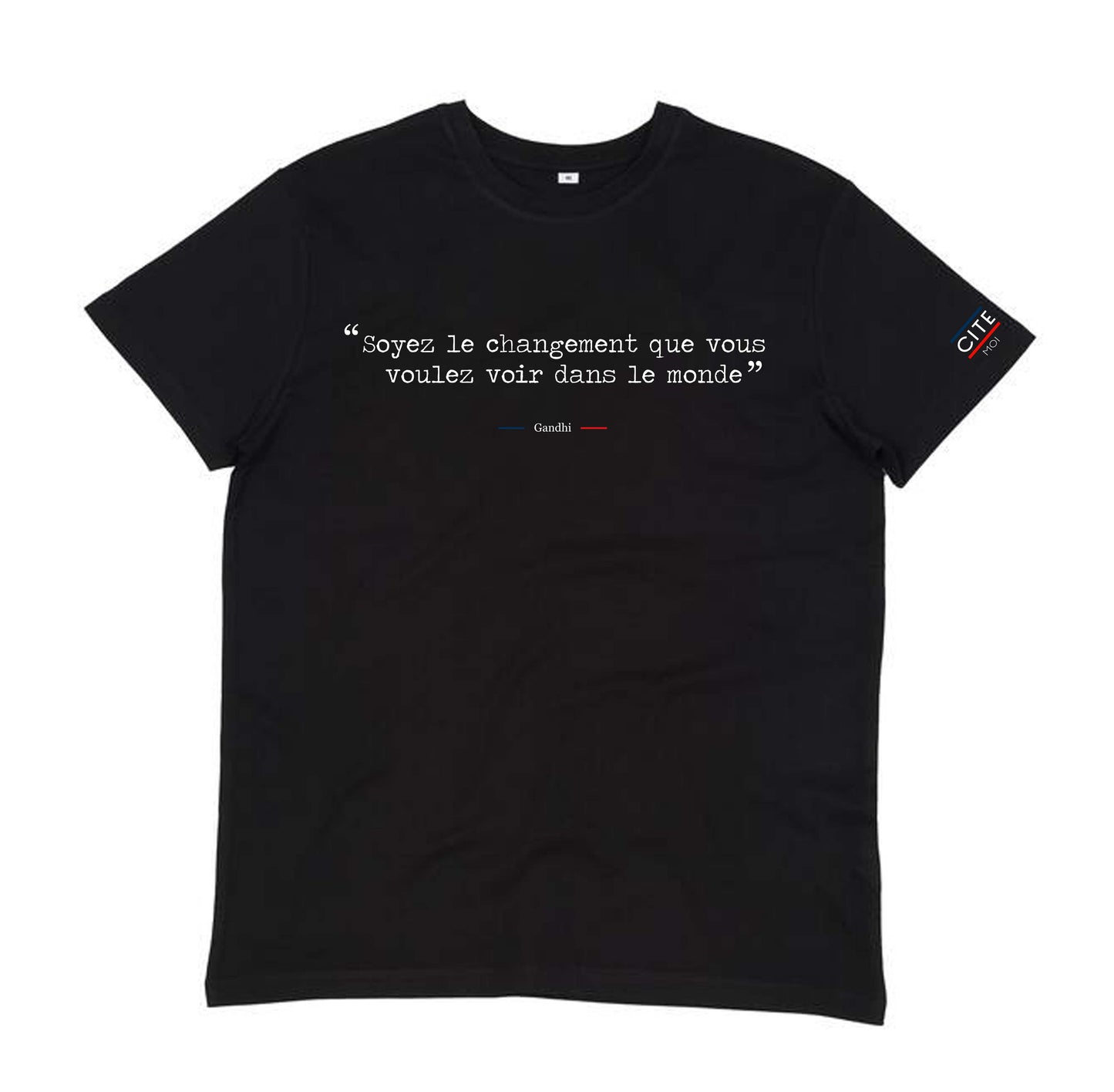 T-shirt noir homme en coton biologique personnalisable