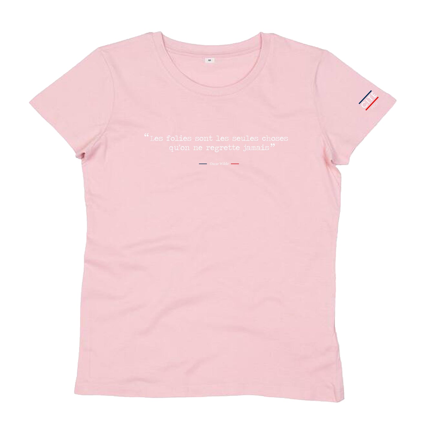 T-shirt rose femme en coton biologique | citations légendaires