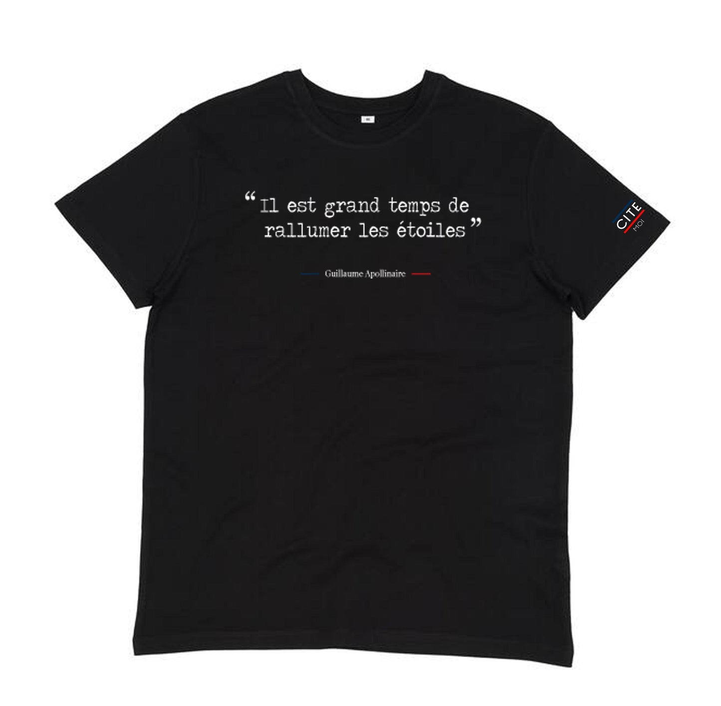T-shirt noir homme en coton biologique personnalisable