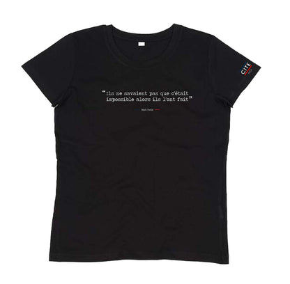 Teeshirt femme noir personnalisable | coton bio