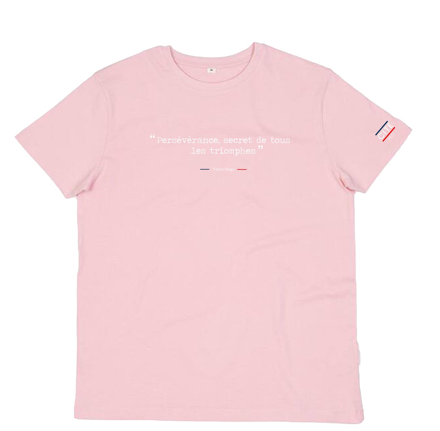 T-shirt rose femme en coton biologique | citations légendaires